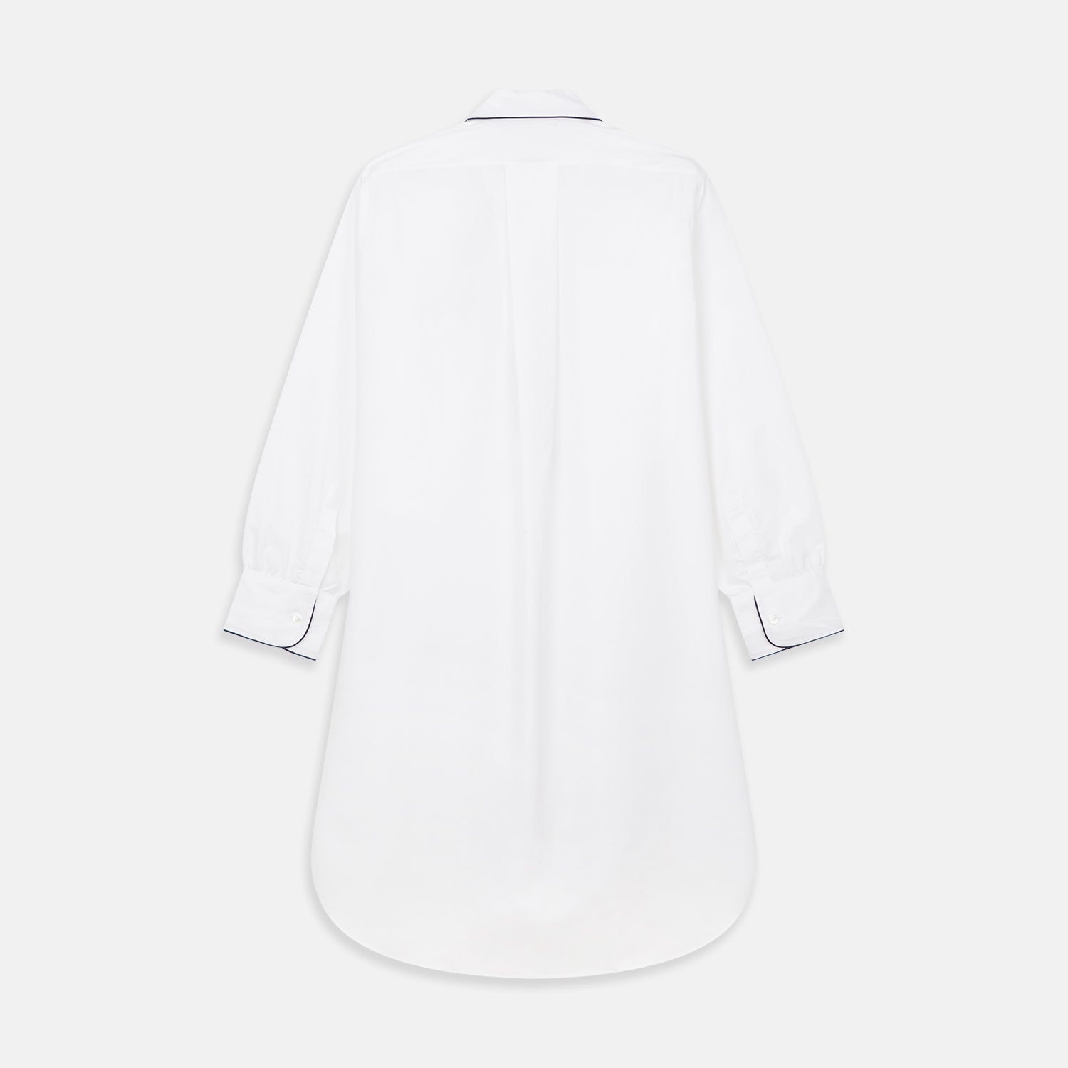 View 5 of product White Piped Cotton Nightshirt