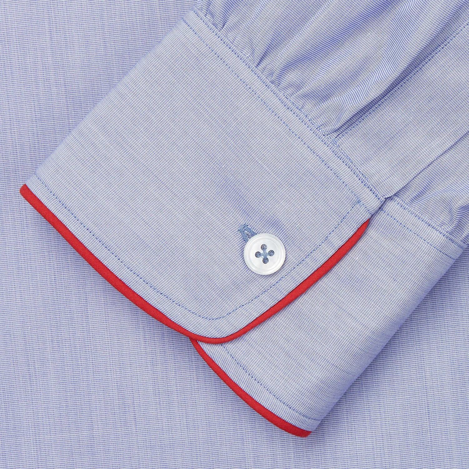 View 3 of product Blue Piped End-on-End Cotton Nightshirt