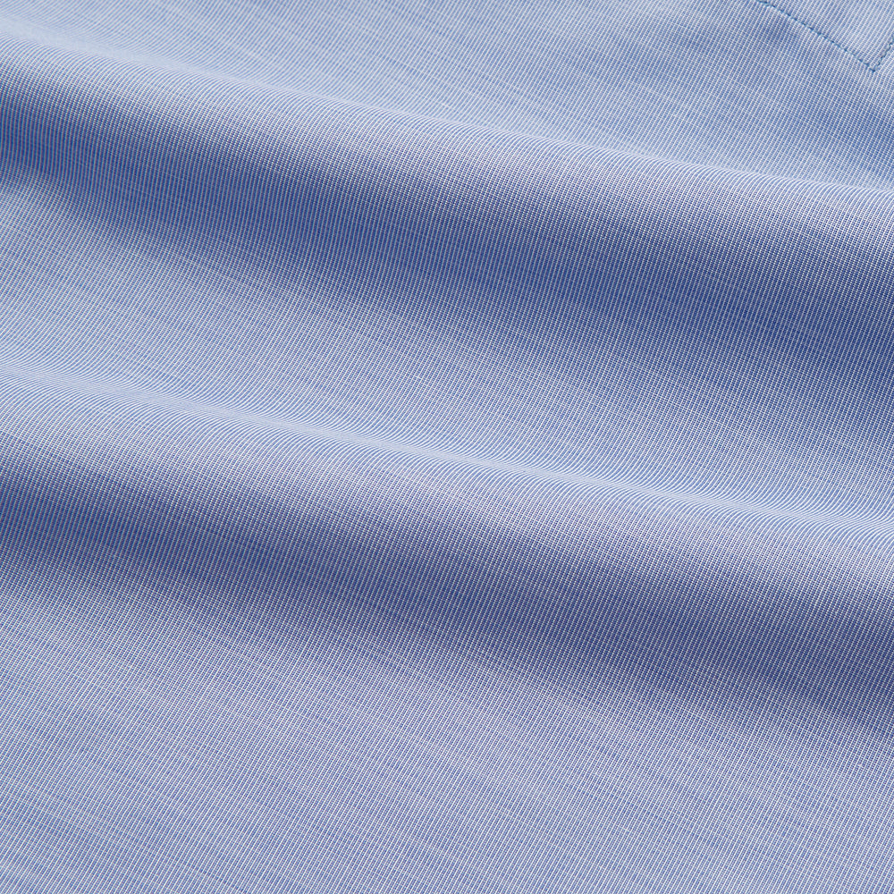 Blue Piped End-on-End Cotton Nightshirt