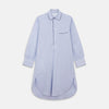 View 1 of product Blue Fine Bengal Stripe Piped Cotton Nightshirt