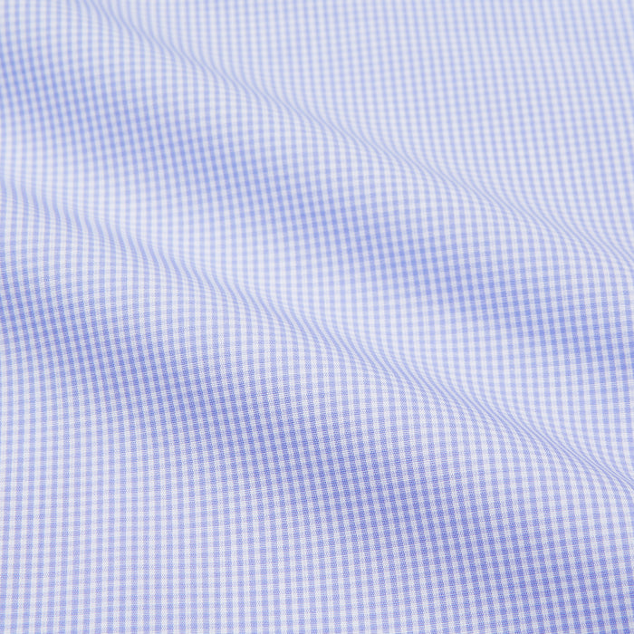 Blue Fine Check Piped Sea Island Quality Cotton Pyjama Set Image 1