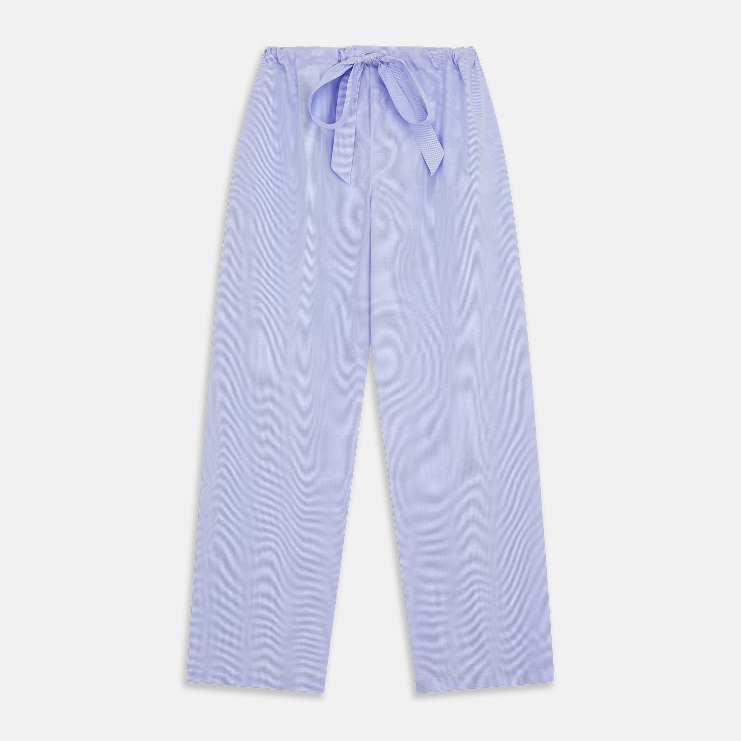 View 4 of product Blue Fine Check Piped Sea Island Quality Cotton Pyjama Set