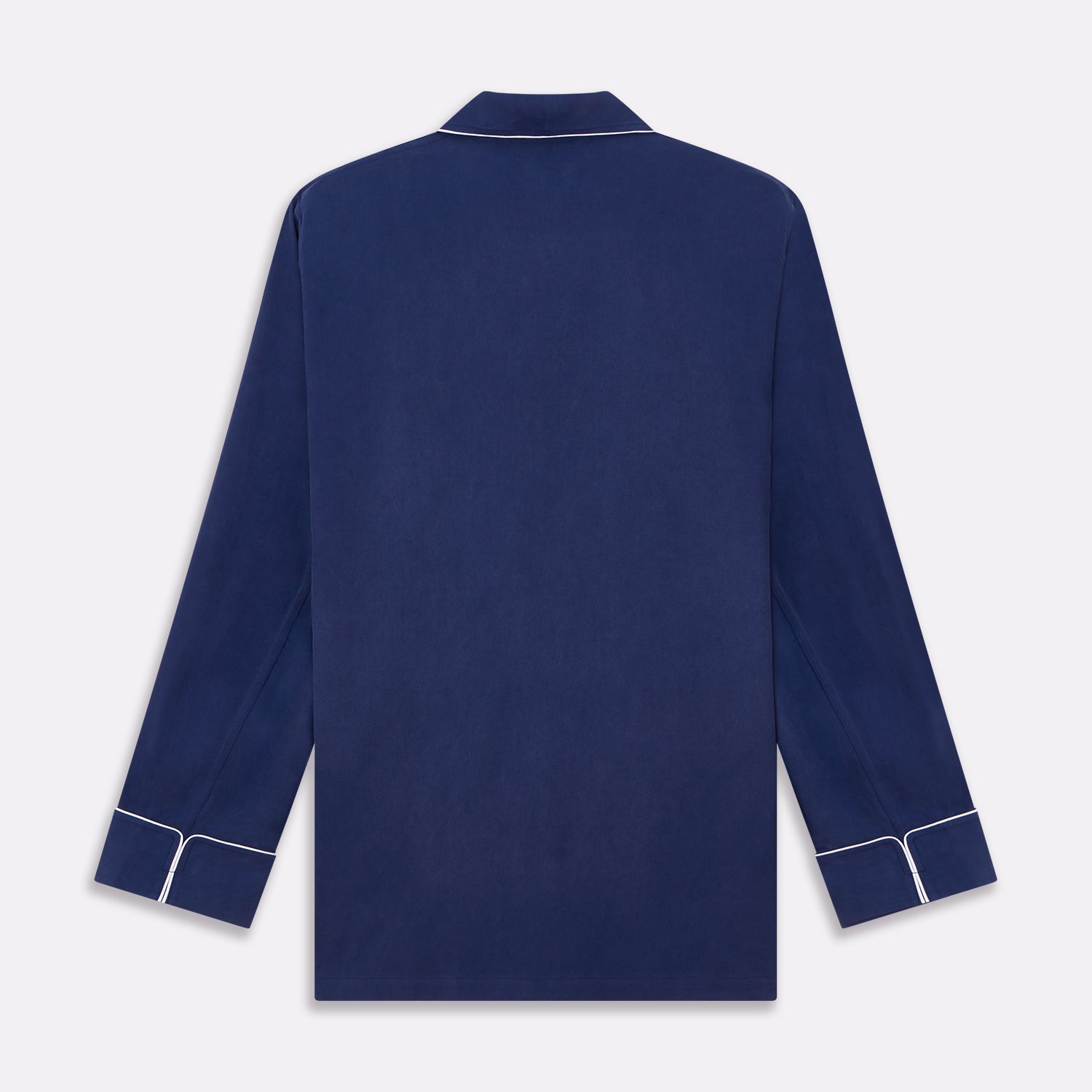 View 7 of product Navy Piped Silk Pyjama Set