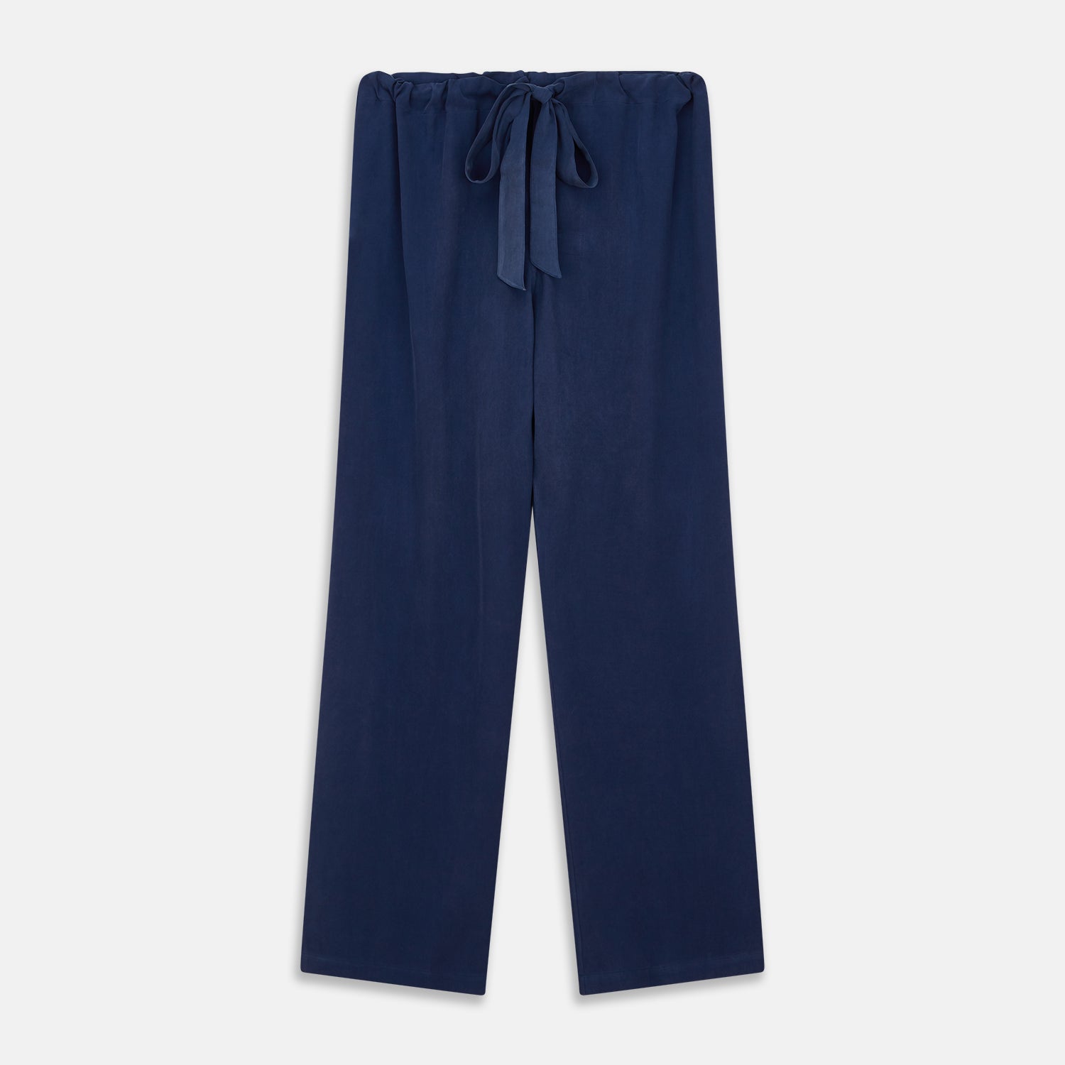 View 6 of product Navy Piped Silk Pyjama Set