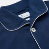 View 3 of product Navy Piped Silk Pyjama Set