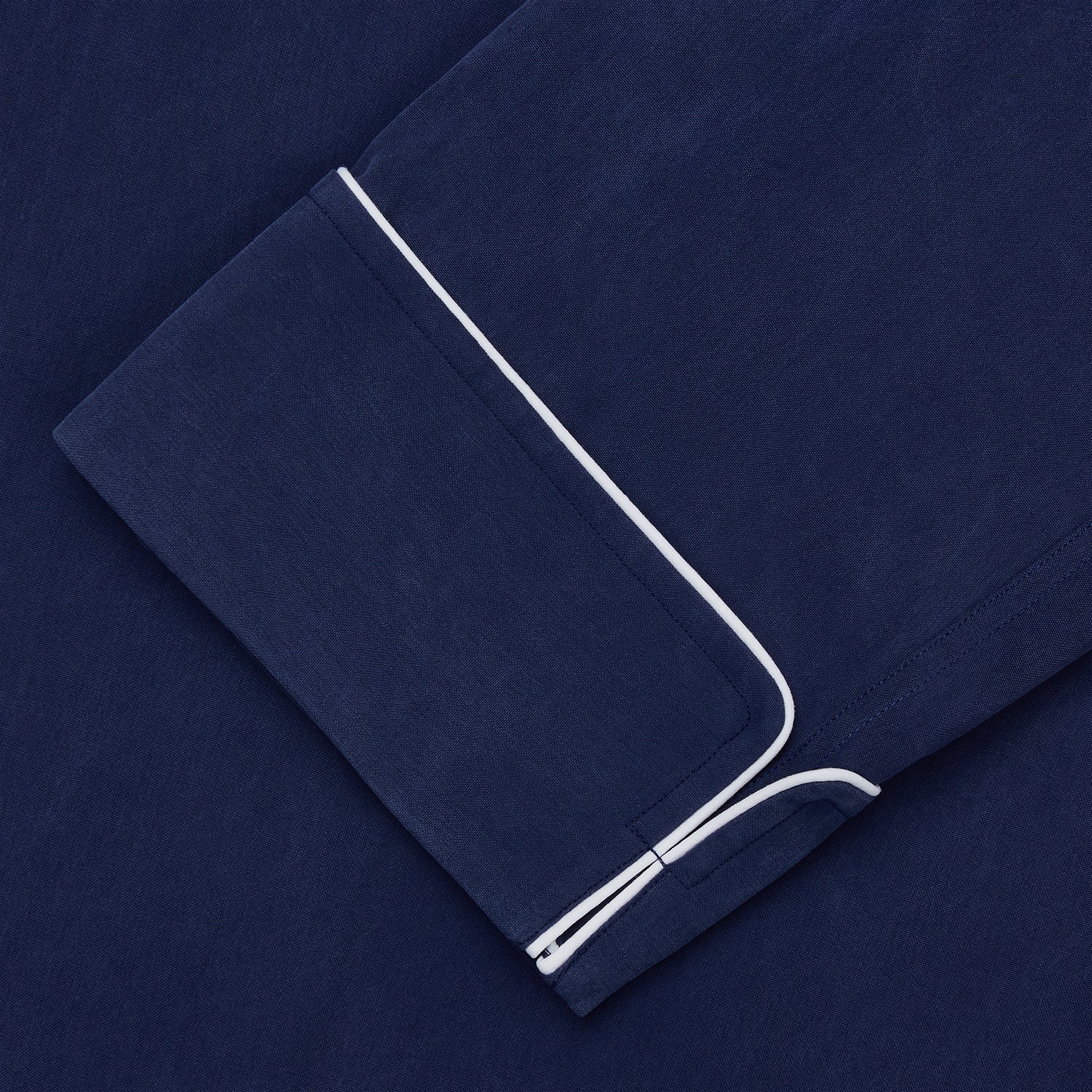 View 4 of product Navy Piped Silk Pyjama Set