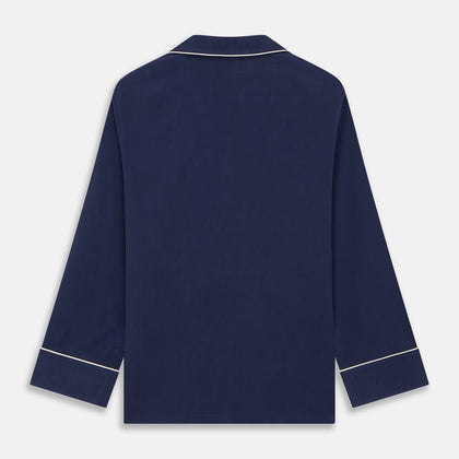 Women's Harriet Navy Silk Pyjama Set Image 7