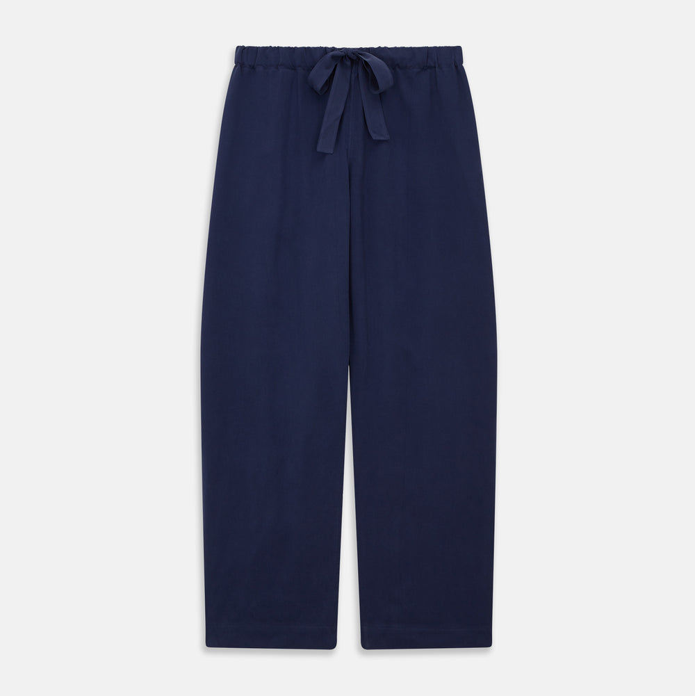 Women's Harriet Navy Silk Pyjama Set