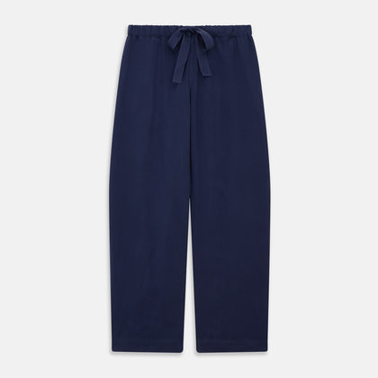 Women's Harriet Navy Silk Pyjama Set Image 5