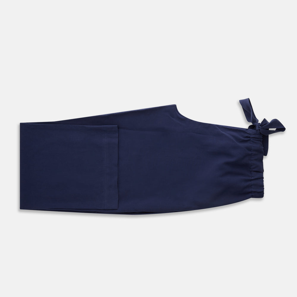 Women's Harriet Navy Silk Pyjama Set