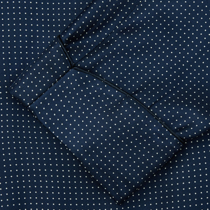 Navy Piped Silk Spot Gown Image 2
