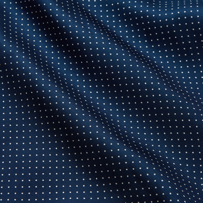 Navy Piped Silk Spot Gown Image 3