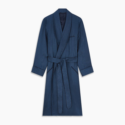 Navy Piped Silk Spot Gown Image 5