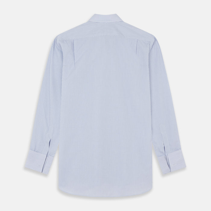 Blue Grid Check Shirt with T&amp;A Collar and Double Cuffs Image 4