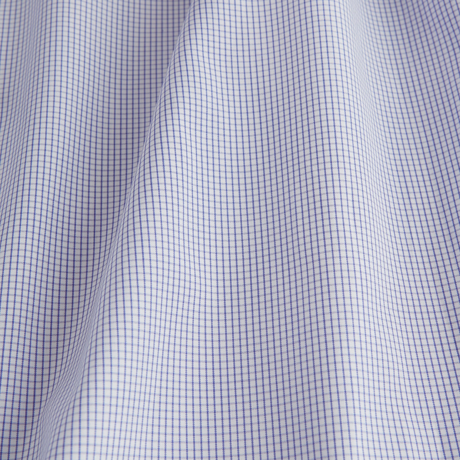 View 4 of product Blue Grid Check Shirt with T&amp;A Collar and Double Cuffs