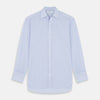 View 1 of product Blue and White Fine Bengal Stripe Sea Island Quality Cotton Shirt with T&A Collar and Double Cuffs