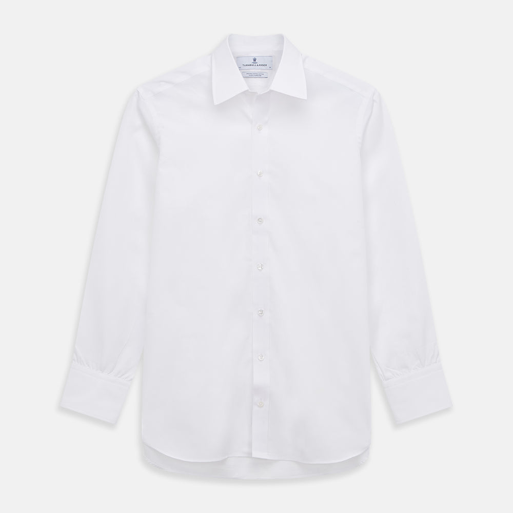 White Organic Cotton Regular Fit Mayfair Shirt | Turnbull & Asser