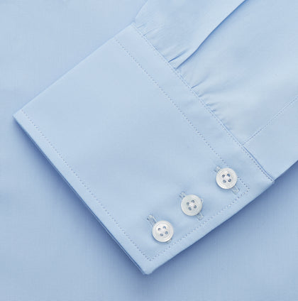 Pale Blue Organic Cotton Regular Fit Mayfair Shirt Image 2