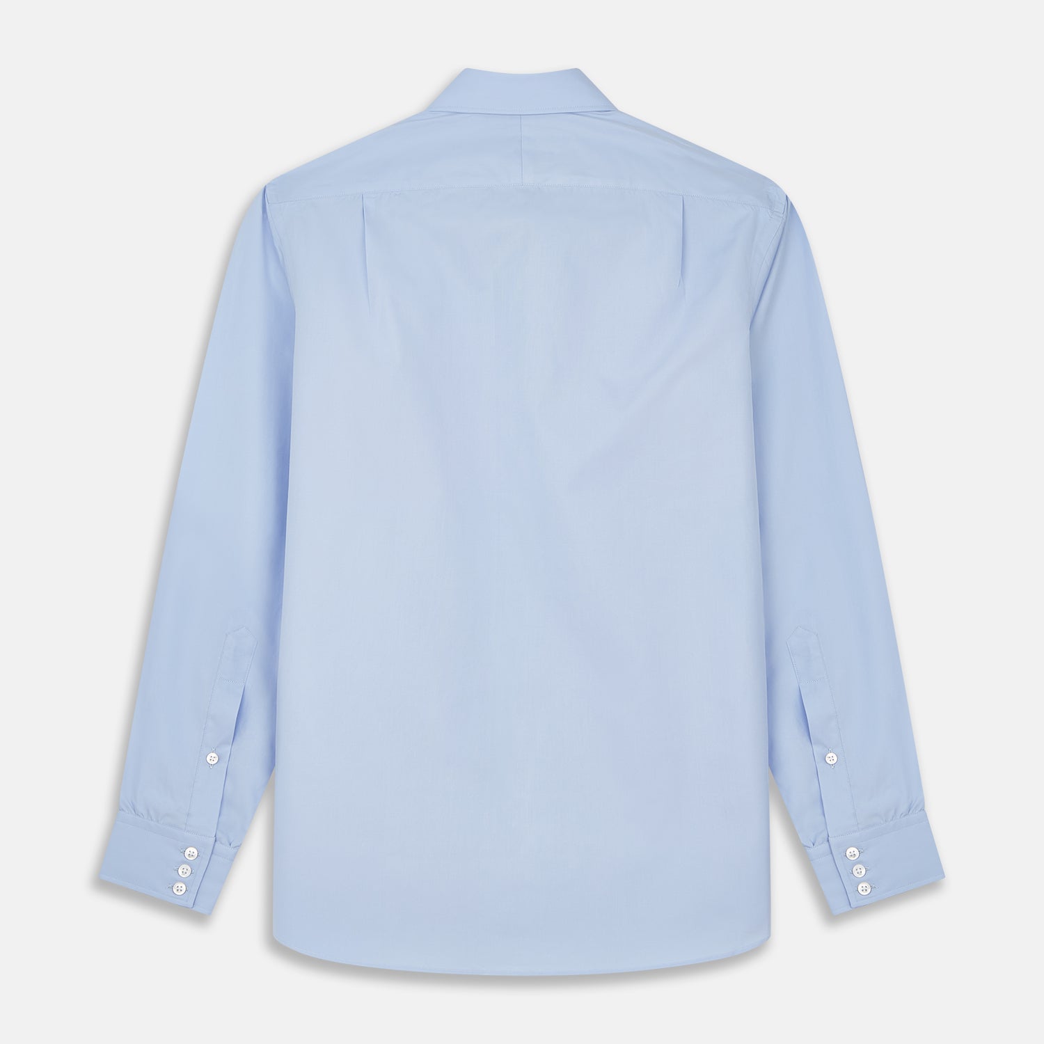 View 5 of product Tailored Fit Blue Cotton Shirt with Kent Collar and 3-Button Cuffs