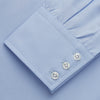 View 3 of product Tailored Fit Blue Cotton Shirt with Kent Collar and 3-Button Cuffs