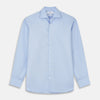 View 1 of product Tailored Fit Blue Cotton Shirt with Kent Collar and 3-Button Cuffs
