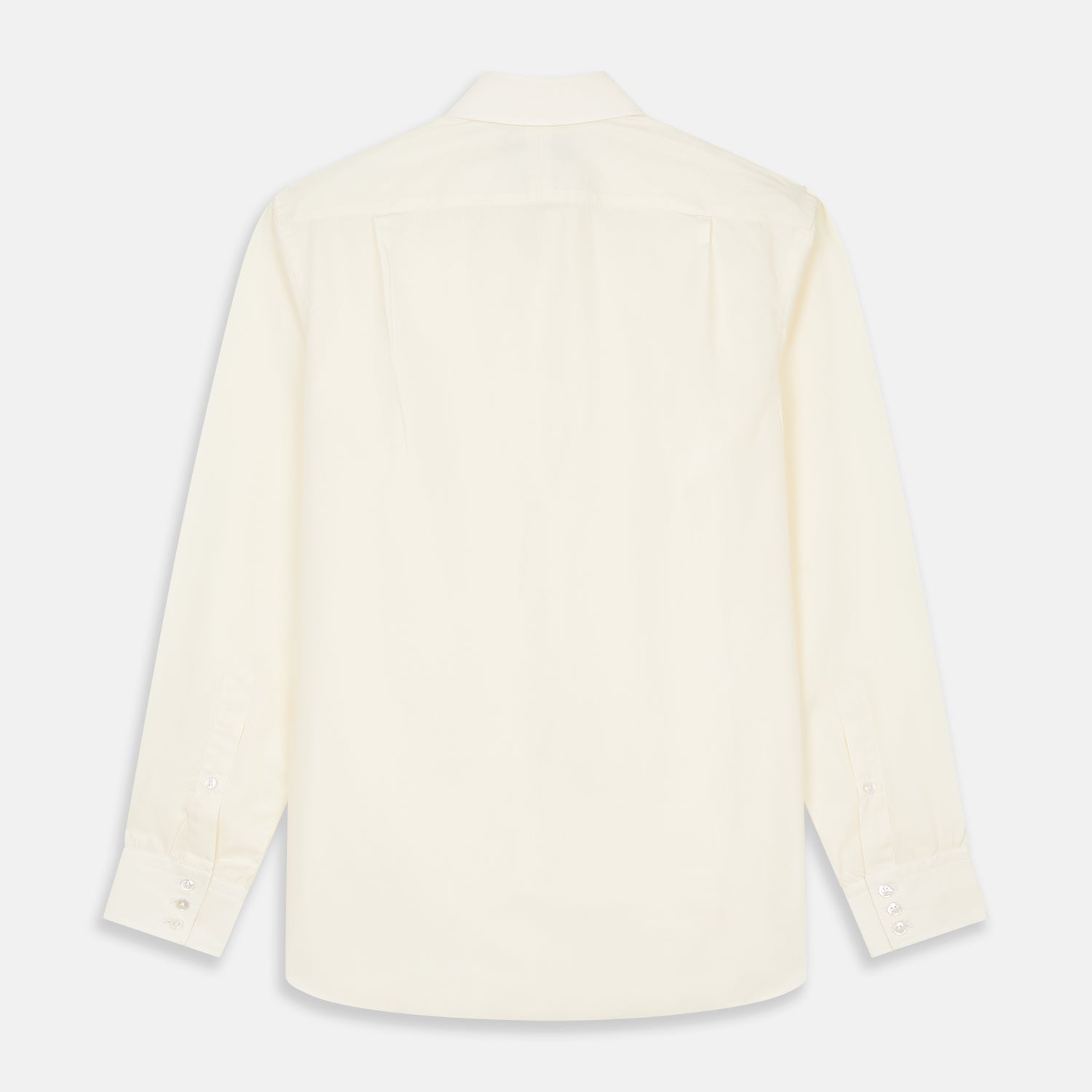 View 5 of product Tailored Fit Cream Cotton Shirt with Kent Collar and 3-Button Cuffs
