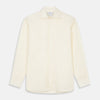 View 1 of product Tailored Fit Cream Cotton Shirt with Kent Collar and 3-Button Cuffs