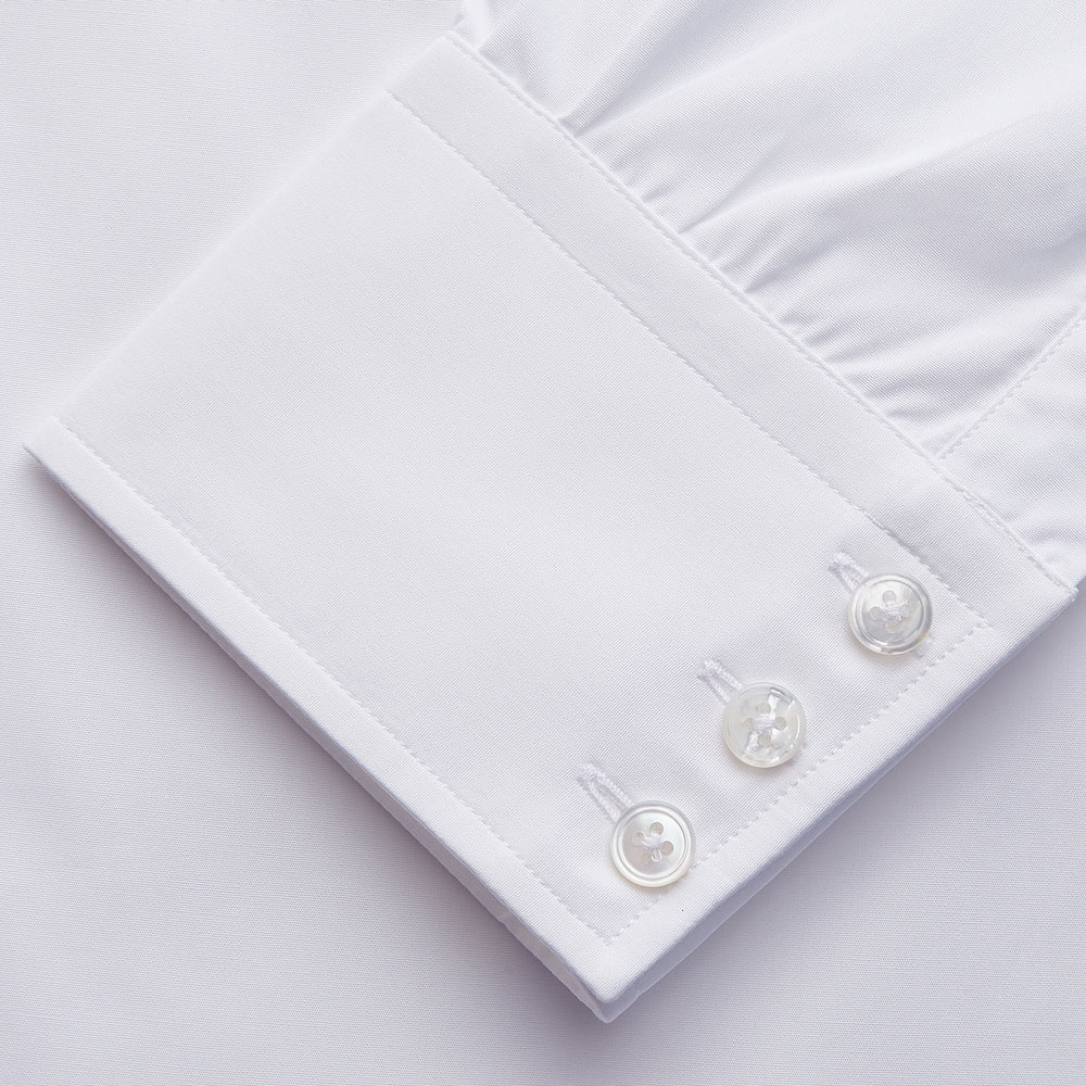 turnbull asser dress shirt Turnbull & Asser White Pleated Cotton Dress Shirt With T&A Collar And Double Cuffs