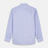 View 5 of product Tailored Fit Blue End-on-End Cotton Shirt with Kent Collar and Double Cuffs