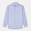 View 1 of product Tailored Fit Blue End-on-End Cotton Shirt with Kent Collar and Double Cuffs