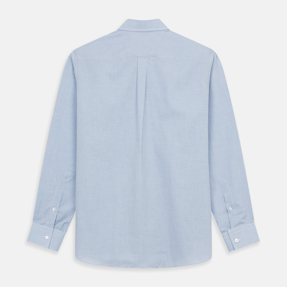 Blue Weekend Fit Cotton-Cashmere Finch Shirt With Derby Collar And Chest Pocket
