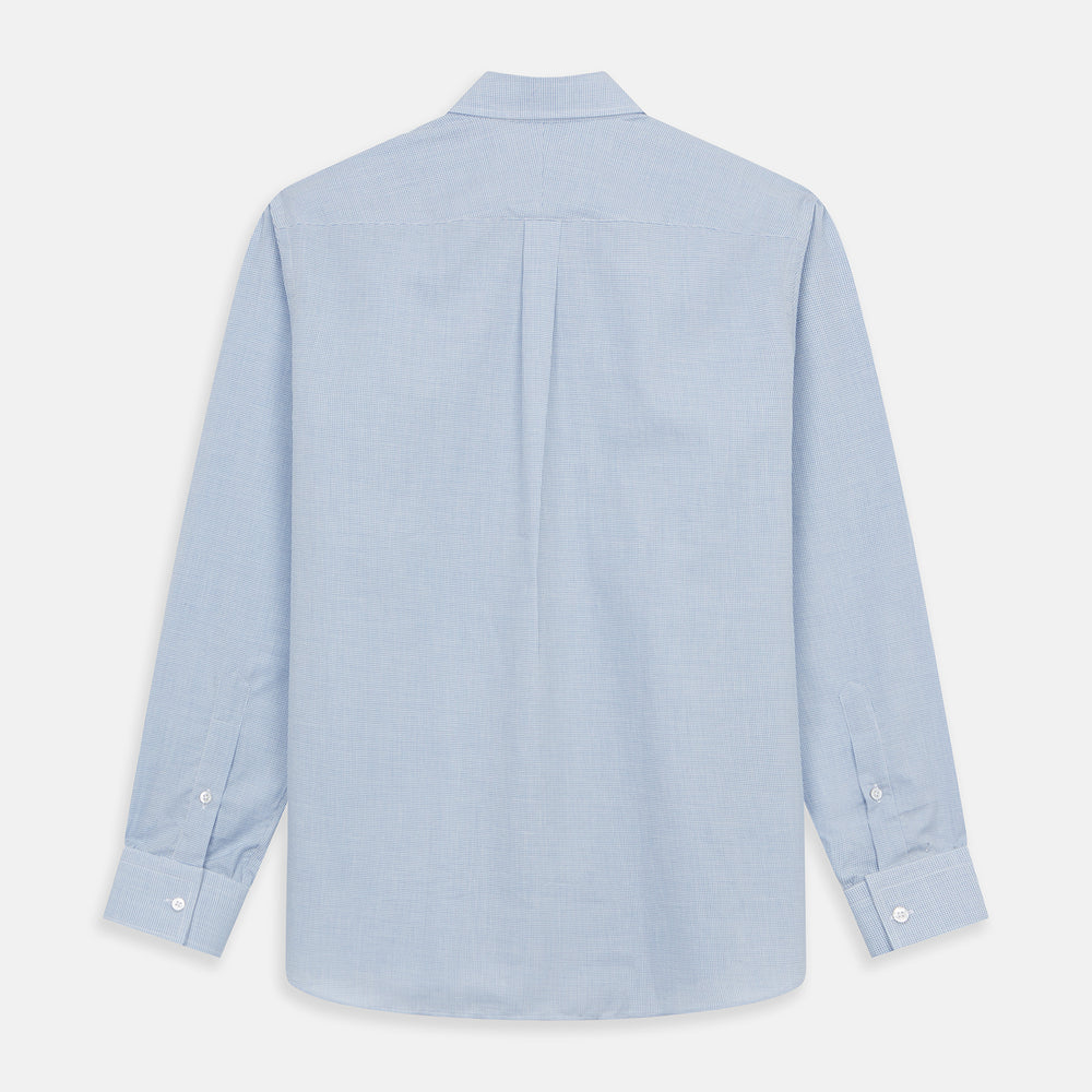 Blue Weekend Fit Cotton-Cashmere Finch Shirt With Derby Collar And Chest Pocket