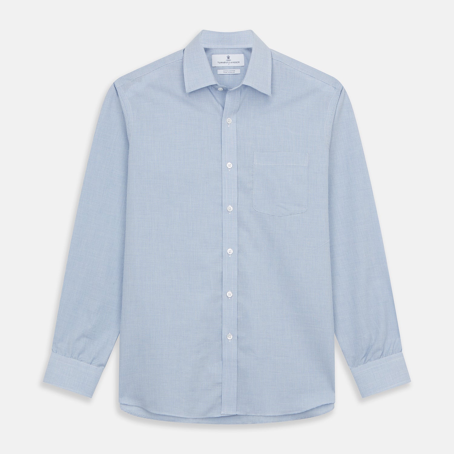 View 1 of product Blue Weekend Fit Cotton-Cashmere Finch Shirt With Derby Collar And Chest Pocket