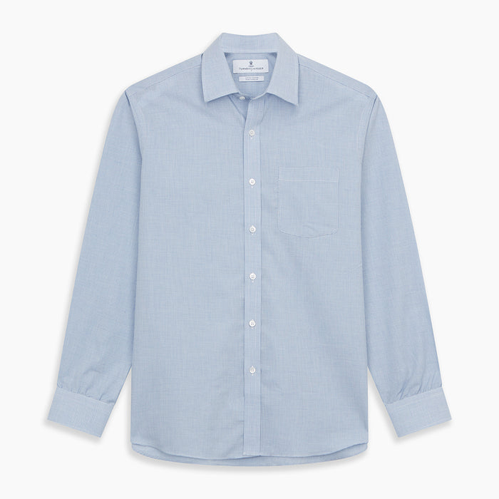 Blue Weekend Fit Cotton-Cashmere Finch Shirt With Derby Collar And Chest Pocket Image 5