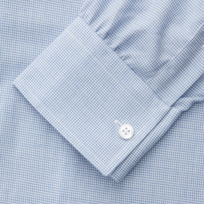Blue Weekend Fit Cotton-Cashmere Finch Shirt With Derby Collar And Chest Pocket Image 2