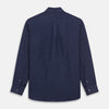 View 5 of product Navy Weekend Fit Linen Finch Shirt With Derby Collar And Chest Pocket