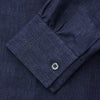 View 3 of product Navy Weekend Fit Linen Finch Shirt With Derby Collar And Chest Pocket
