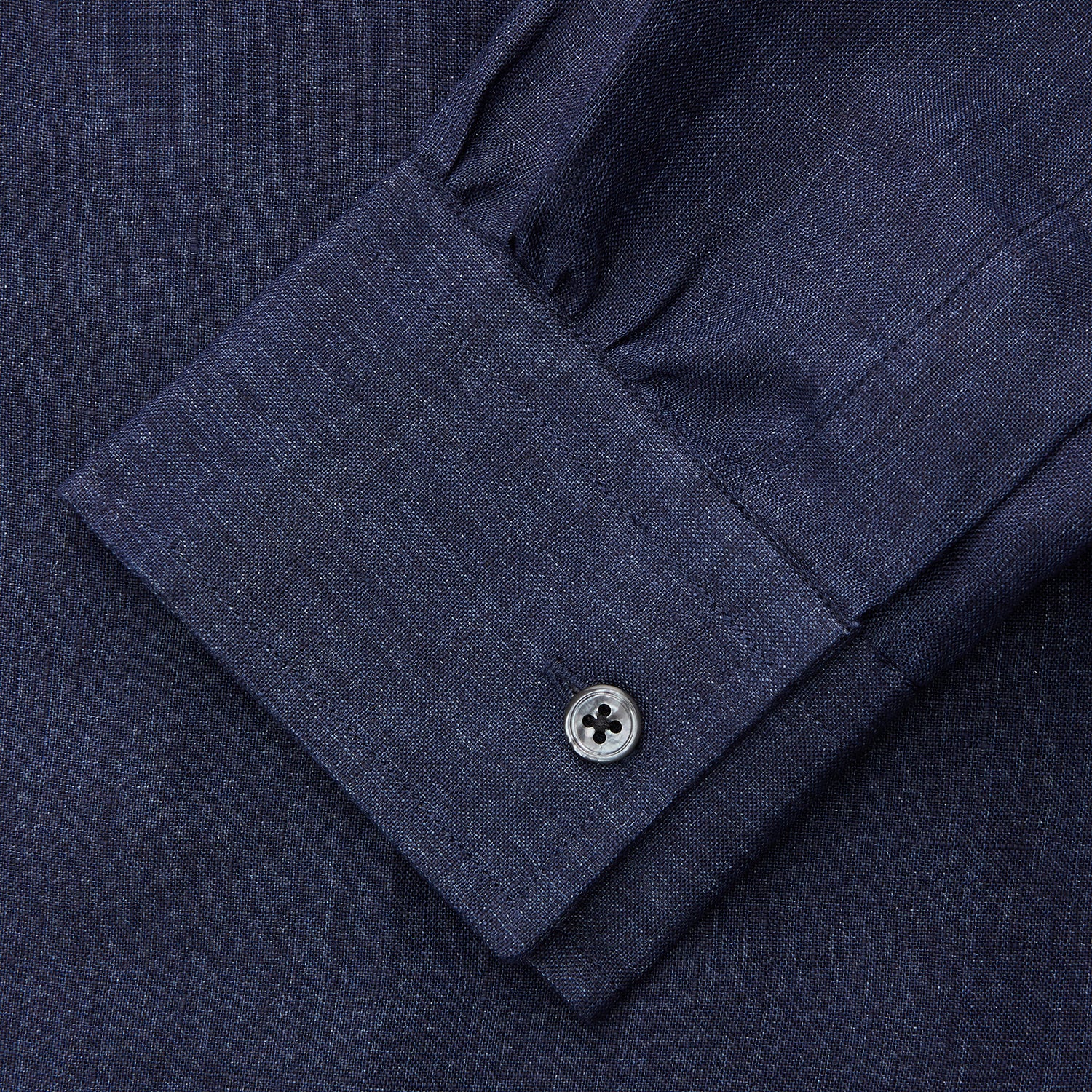 View 3 of product Navy Weekend Fit Linen Finch Shirt With Derby Collar And Chest Pocket