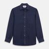 View 1 of product Navy Weekend Fit Linen Finch Shirt With Derby Collar And Chest Pocket
