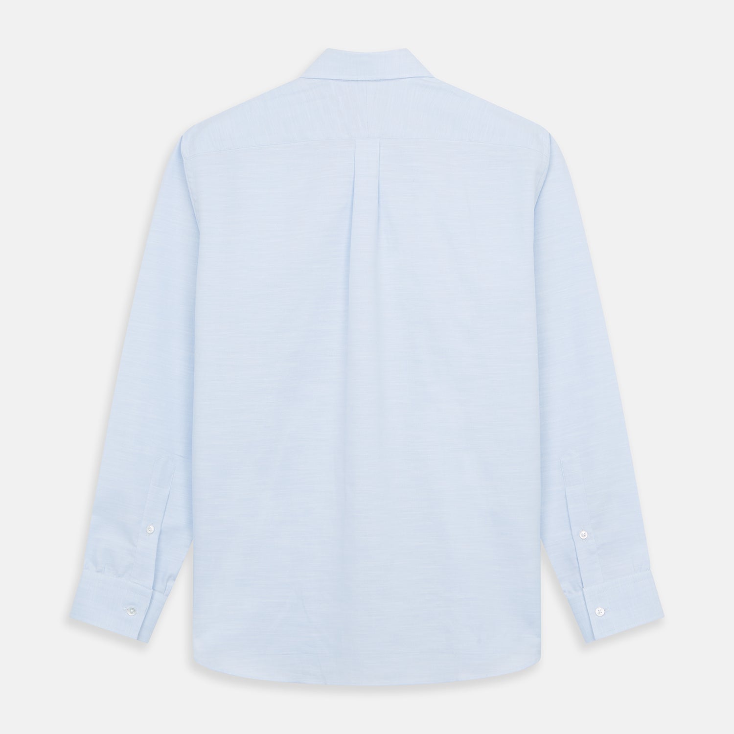 View 5 of product Plain Blue Weekend Fit Chambray Finch Shirt With Derby Collar And Chest Pocket