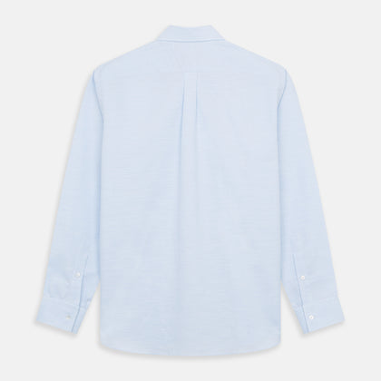 Plain Blue Weekend Fit Chambray Finch Shirt With Derby Collar And Chest Pocket Image 4