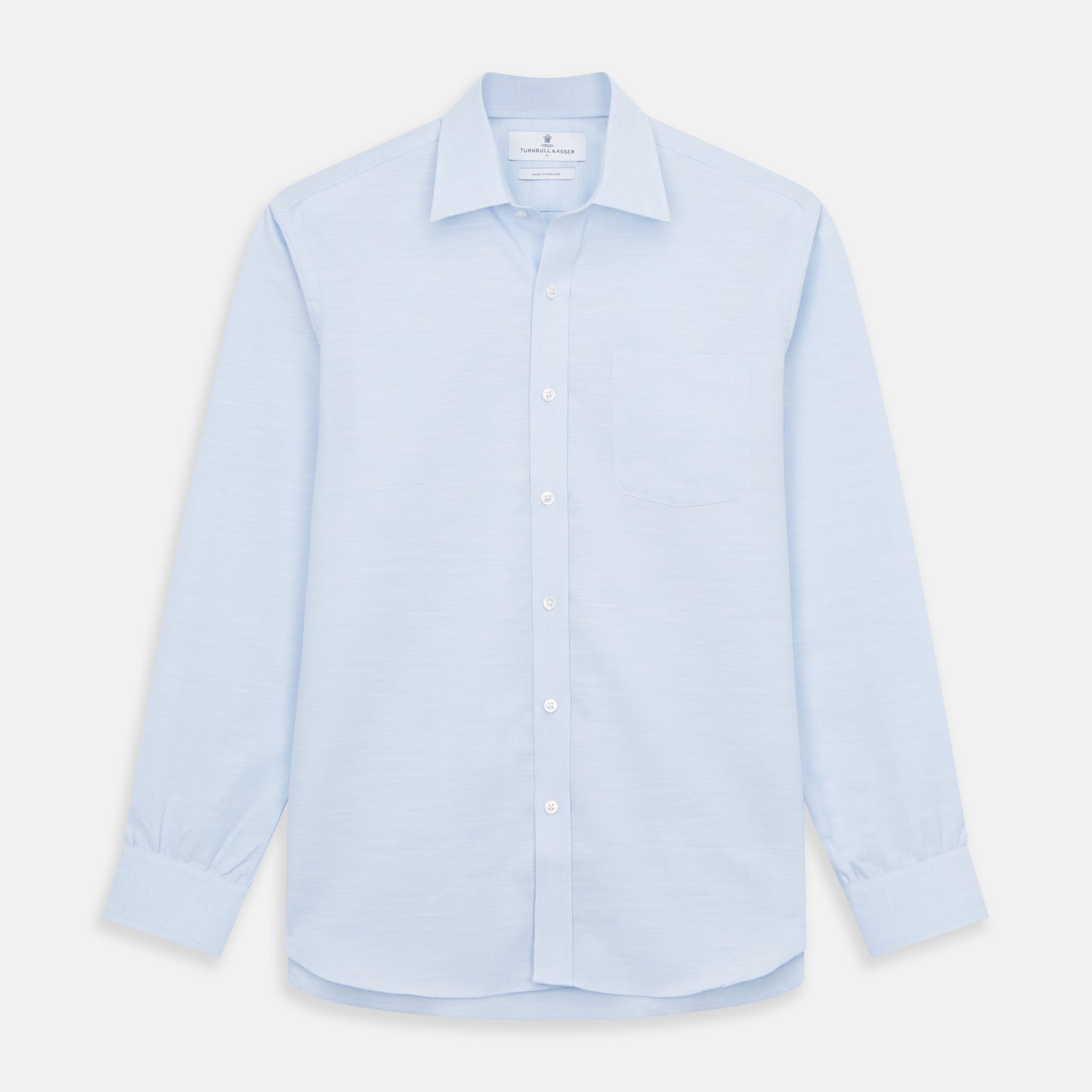 View 1 of product Plain Blue Weekend Fit Chambray Finch Shirt With Derby Collar And Chest Pocket