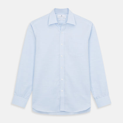 Plain Blue Weekend Fit Chambray Finch Shirt With Derby Collar And Chest Pocket