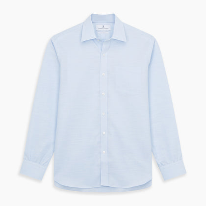 Plain Blue Weekend Fit Chambray Finch Shirt With Derby Collar And Chest Pocket Image 5