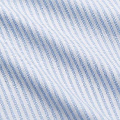 Pale Blue Stripe Weekend Fit Hayne Shirt With Dorset Collar And 1-Button Cuffs Image 3