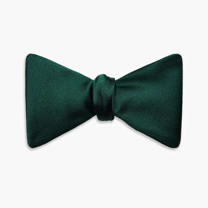 Forest Green Plain Satin Silk Bow Tie Image 3
