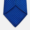 View 4 of product Long Blue and White Small Spot Printed Silk Tie