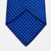Long Blue and White Small Spot Printed Silk Tie