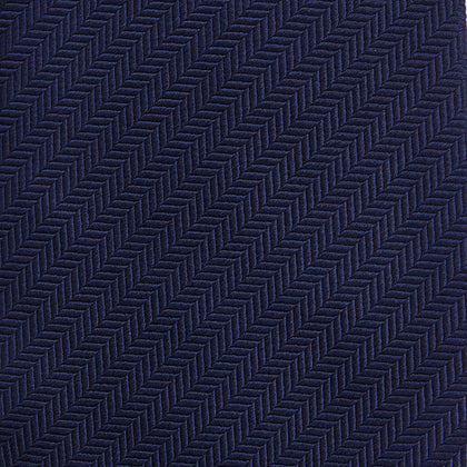 Long Navy Herringbone Silk Tie Image 2