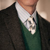 View 2 of product Ecru Paisley Floral Cotton Silk Blend Tie